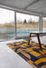 Louis de Poortere module nuance 9210 yellow meyer Yellow, Multicoloured Living Room Geometric Rug.