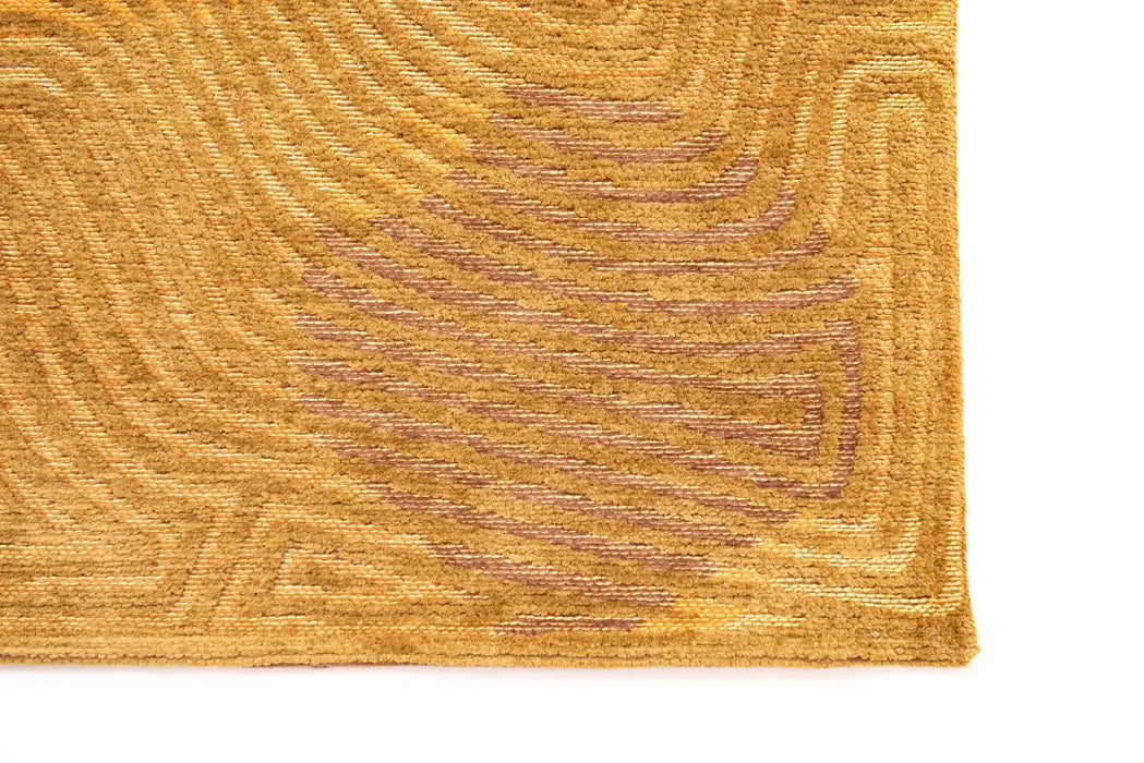 Louis de Poortere coral meditation 9226 jelly gold Yellow Living Room Striped Rug.