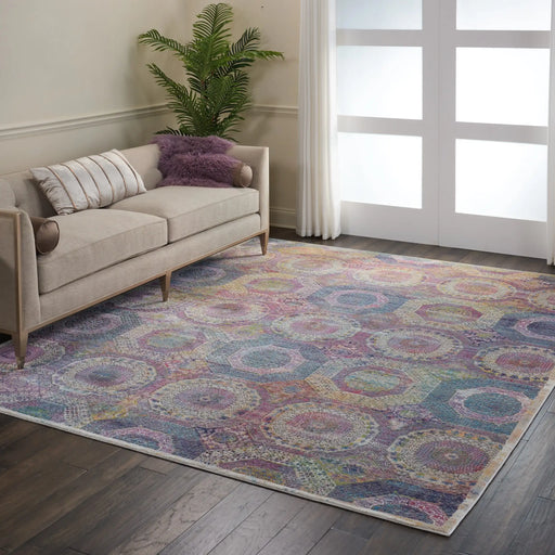Nourison ankara global anr05 multi Multicoloured Living Room Moroccan Rug.