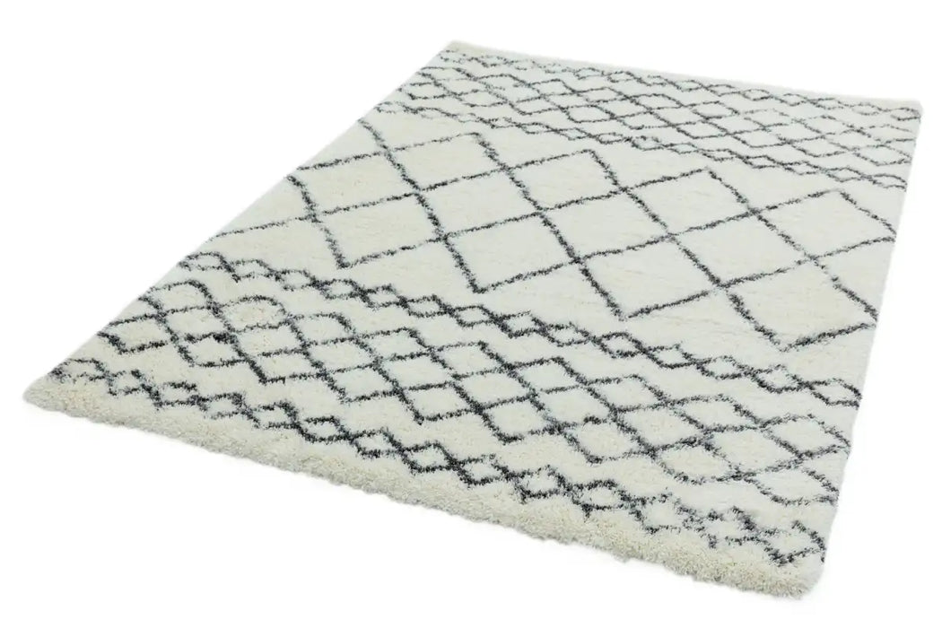 Asiatic alto al02 cream and grey Grey, Cream Living Room Shaggy Rug.