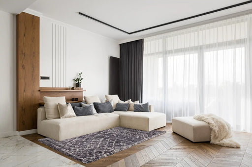 Asiatic alto al05 grey and cream Grey, Cream Living Room Shaggy Rug.