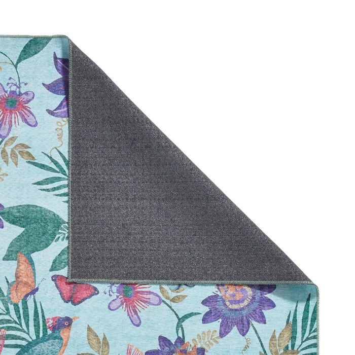Catherine Lansfield Amaya Tropical Birds Purple Washable  Purple  Rug