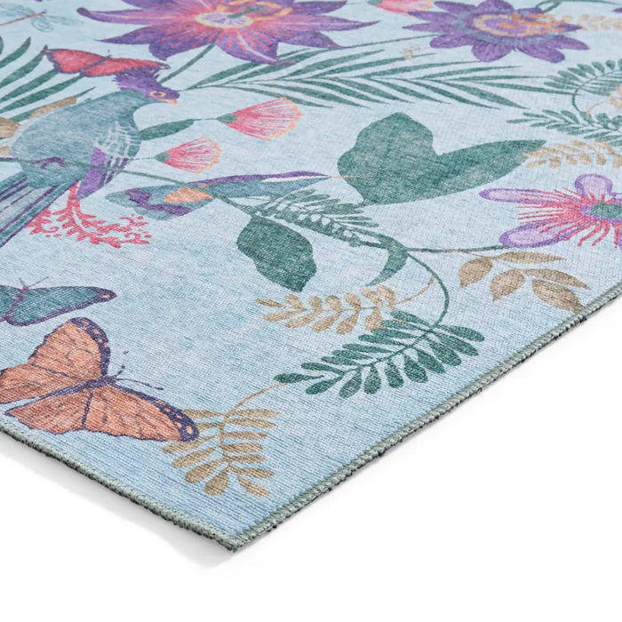 Catherine Lansfield Amaya Tropical Birds Purple Washable  Purple  Rug