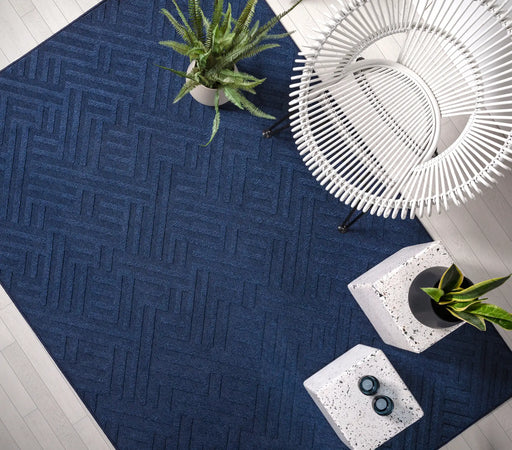 Asiatic antibes an05 blue linear Blue Living Room Geometric Rug.