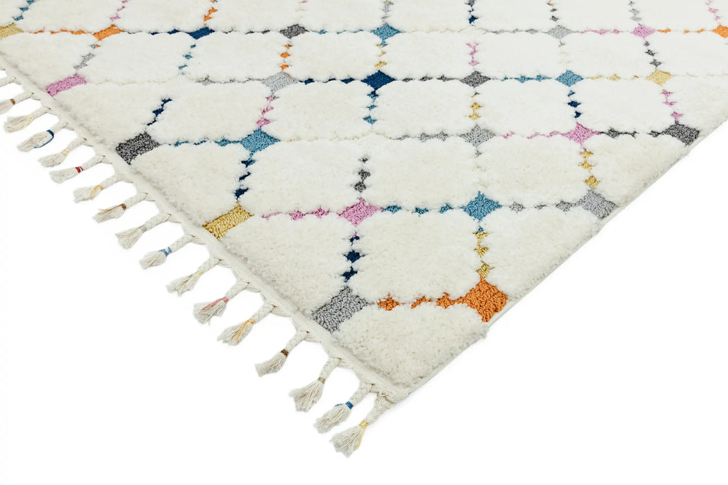 Asiatic ariana ar08 criss cross Ivory, Multicoloured Living Room  Rug.