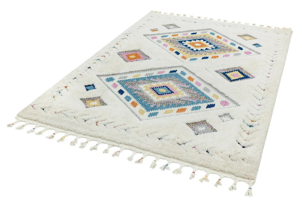 Asiatic ariana ar09 rhombus Ivory, Multicoloured Living Room  Rug.