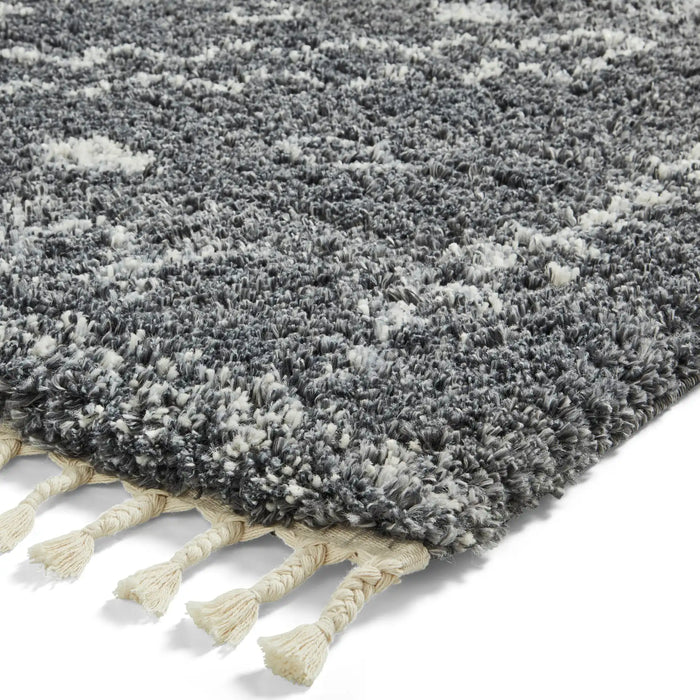 Think Rugs aspen 1537 grey ivory Grey, Ivory Living Room Shaggy Rug.