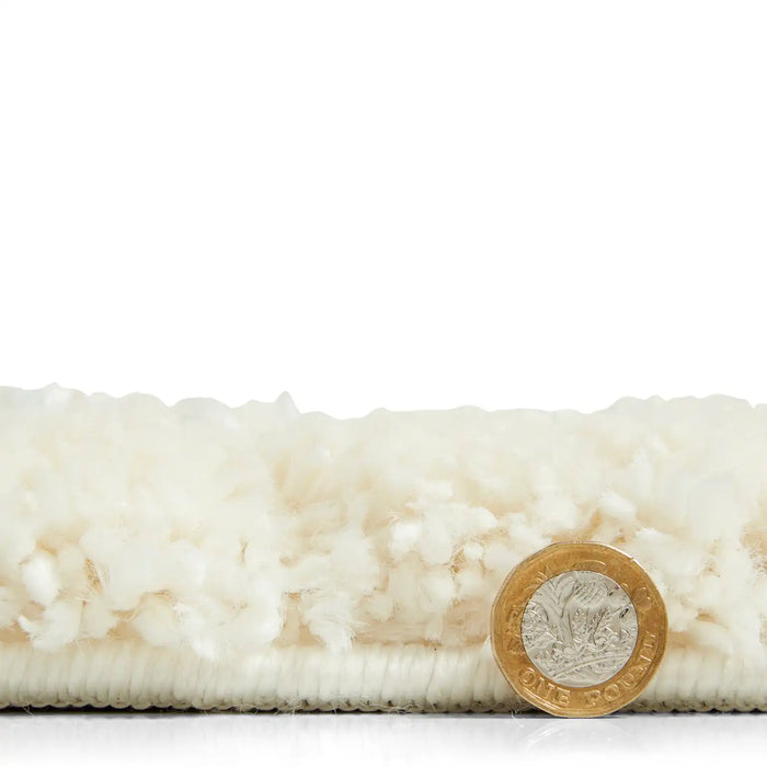 Think Rugs aspen 1537 ivory grey Grey, Ivory Living Room Shaggy Rug.