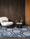 Asiatic aurora au19 hexagon Blue, Grey Living Room  Rug.