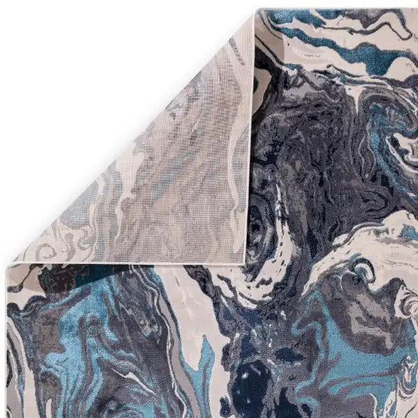 Asiatic aurora au18 ocean Blue, Grey, Multicoloured Living Room  Rug.