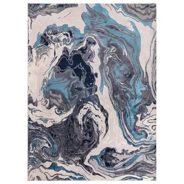 Asiatic aurora au18 ocean Blue, Grey, Multicoloured Living Room  Rug.