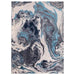 Asiatic aurora au18 ocean Blue, Grey, Multicoloured Living Room  Rug.