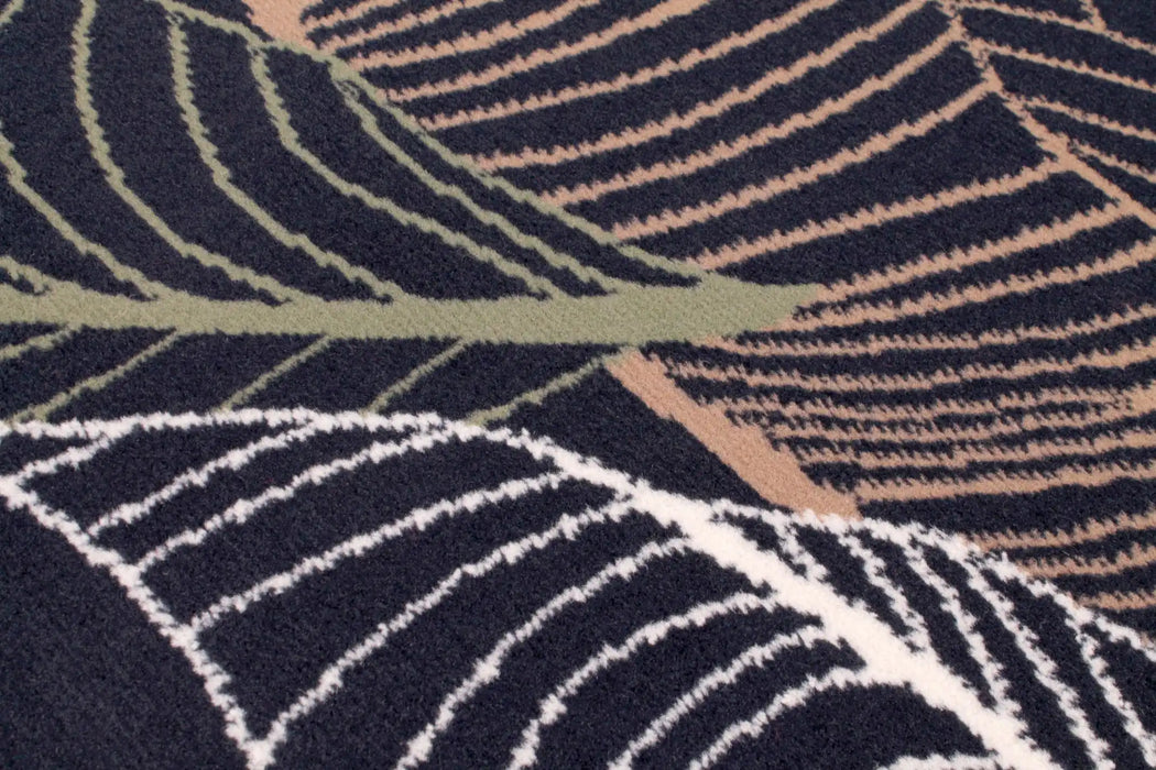 Rug Style designer poly autumn navy Multicoloured, Navy Living Room Floral Rug.