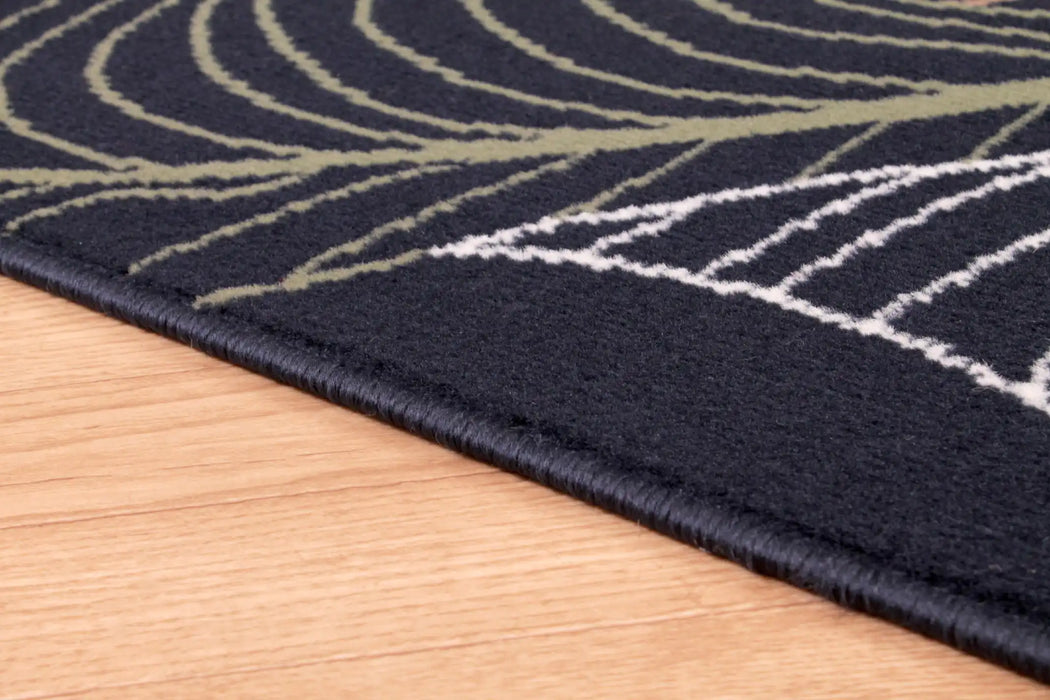 Rug Style designer poly autumn navy Multicoloured, Navy Living Room Floral Rug.