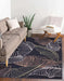 Rug Style designer poly autumn navy Multicoloured, Navy Living Room Floral Rug.