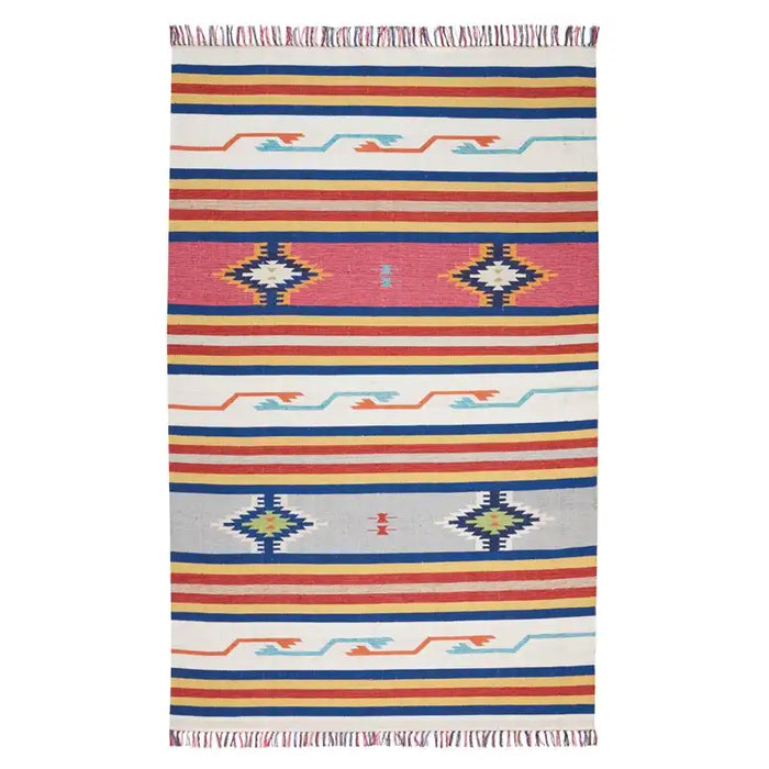 Nourison baja baj01 ivory Ivory, Multicoloured Living Room Geometric Rug.