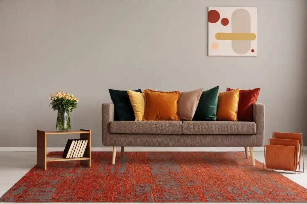 Asiatic beau marmalade Orange Living Room Flat Weave Rug.