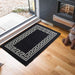 Serdim Rugs gel back 413 black Black Living Room Geometric Rug.