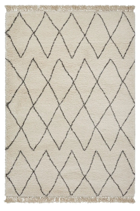 Think Rugs boho 8280 cream grey Grey, Ivory, Cream Living Room Geometric Rug.
