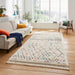 Think Rugs boho a560 multi Ivory, Multicoloured Living Room Geometric Rug.