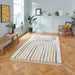 Think Rugs boho c443 multi Ivory, Multicoloured, Cream Living Room Geometric Rug.