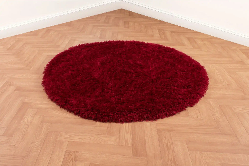 URCO boston red Red Living Room Shaggy Rug.