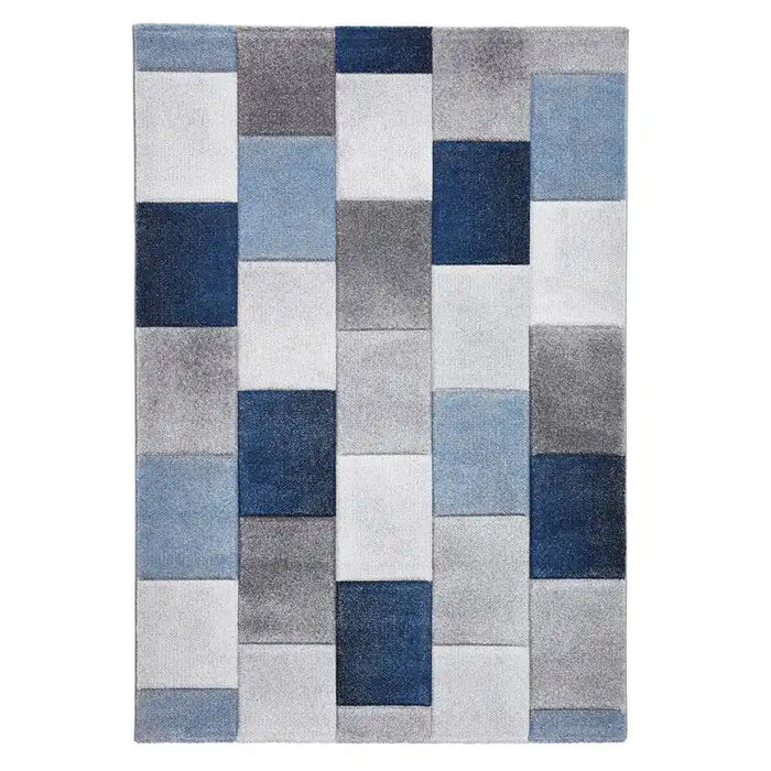 Think Rugs brooklyn 21830 grey blue Blue, Grey Living Room  Rug.