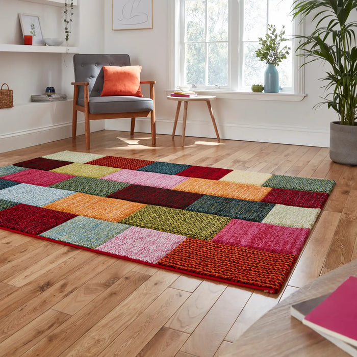 Think Rugs brooklyn 21830 multi Multicoloured Living Room  Rug.