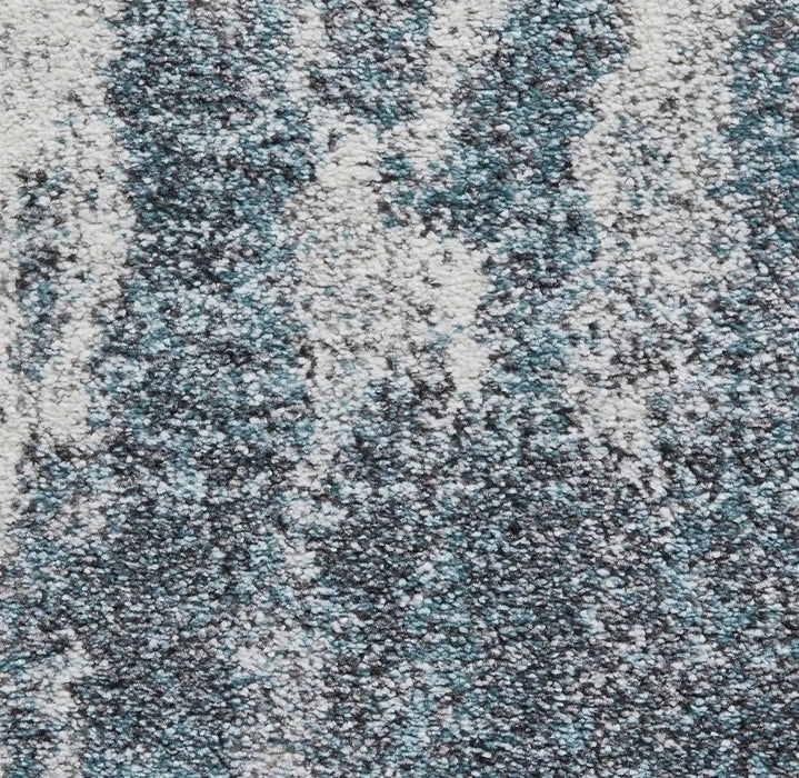 Think Rugs brooklyn 8595 ivory blue Blue, Ivory Living Room  Rug.