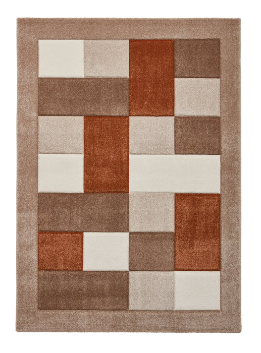 Think Rugs brooklyn brk04 beige terra Beige, Orange Living Room  Rug.