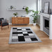 Think Rugs brooklyn brk04 grey Grey, Black Living Room  Rug.