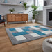 Think Rugs brooklyn brk04 grey blue Blue, Grey Living Room  Rug.