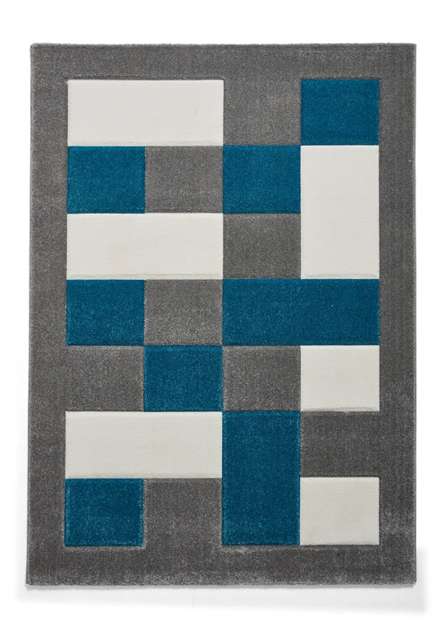 Think Rugs brooklyn brk04 grey blue Blue, Grey Living Room  Rug.