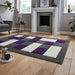 Think Rugs brooklyn brk04 grey purple Grey, Purple Living Room  Rug.