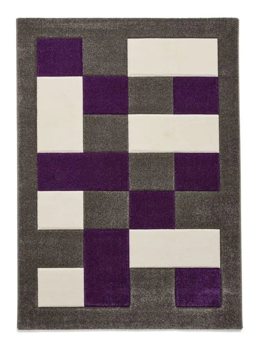Think Rugs brooklyn brk04 grey purple Grey, Purple Living Room  Rug.