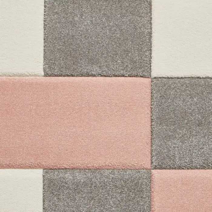 Think Rugs brooklyn brk04 grey rose Grey, Pink Living Room  Rug.