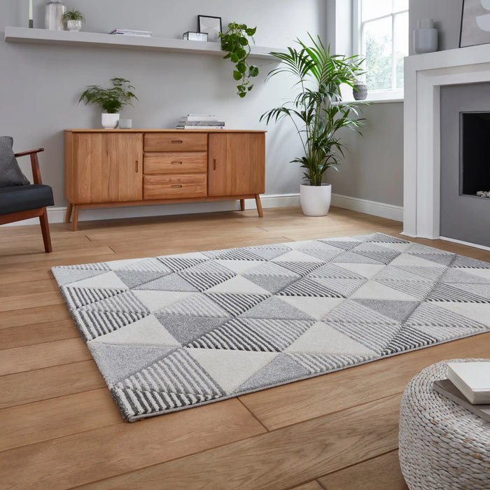 Think Rugs brooklyn brk15 grey beige Grey, Beige Living Room  Rug.