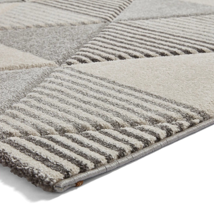 Think Rugs brooklyn brk15 grey beige Grey, Beige Living Room  Rug.