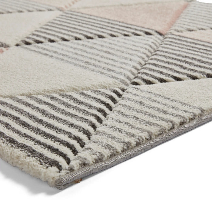 Think Rugs brooklyn brk15 grey rose Grey, Pink Living Room  Rug.