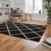 Think Rugs brooklyn brk35 black white Black, Ivory, Cream Living Room  Rug.