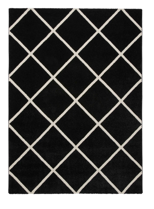 Think Rugs brooklyn brk35 black white Black, Ivory, Cream Living Room  Rug.