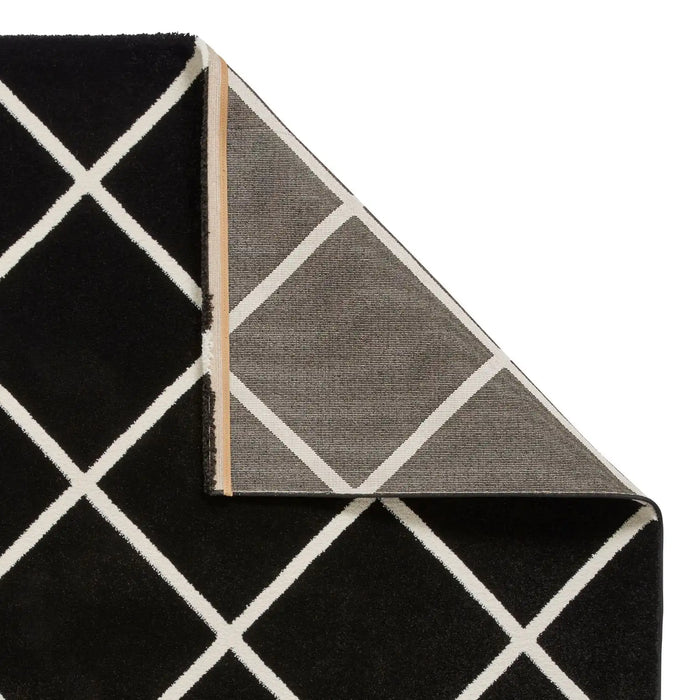 Think Rugs brooklyn brk35 black white Black, Ivory, Cream Living Room  Rug.