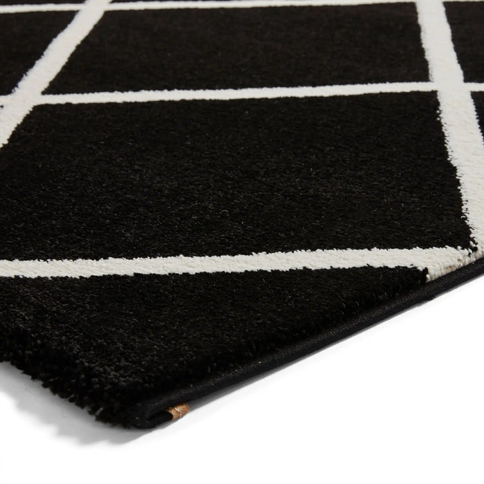 Think Rugs brooklyn brk35 black white Black, Ivory, Cream Living Room  Rug.