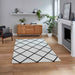 Think Rugs brooklyn brk35 cream black Black, Cream Living Room  Rug.