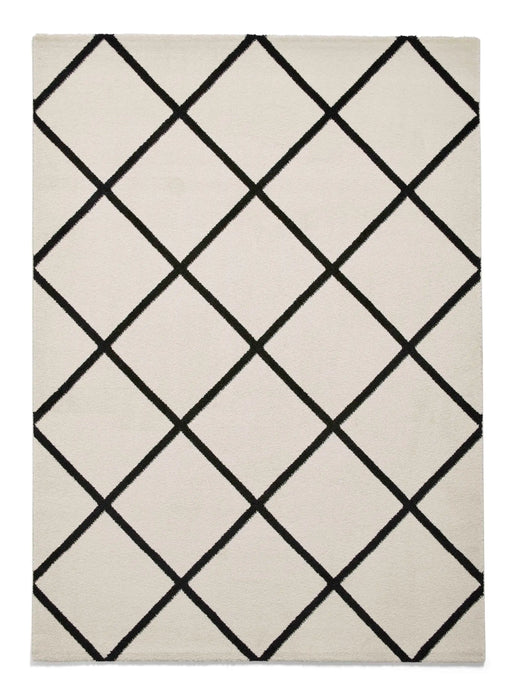 Think Rugs brooklyn brk35 cream black Black, Cream Living Room  Rug.