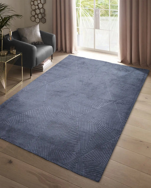 Clarke & Clarke blaize blue twilight Blue Living Room Geometric Rug.