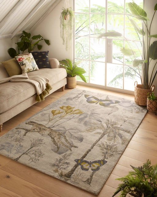 Clarke & Clarke botany cc botany Beige Living Room Floral Rug.