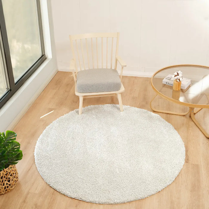 CLAIRE Shaggy Solid Color Plush Pile Light Grey Rug Grey