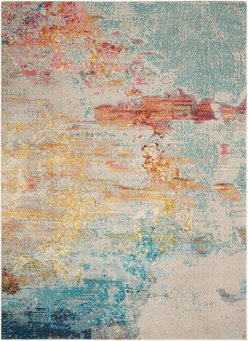 Nourison celestial ces02 sea life Multicoloured Living Room  Rug.