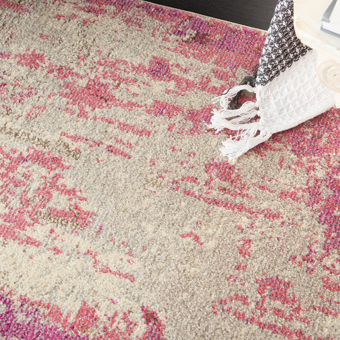 Nourison celestial ces02 ivory pink Ivory, Pink Living Room  Rug.